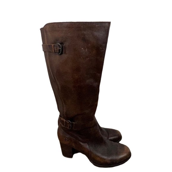 Born Womens Brown Distressed Leather 